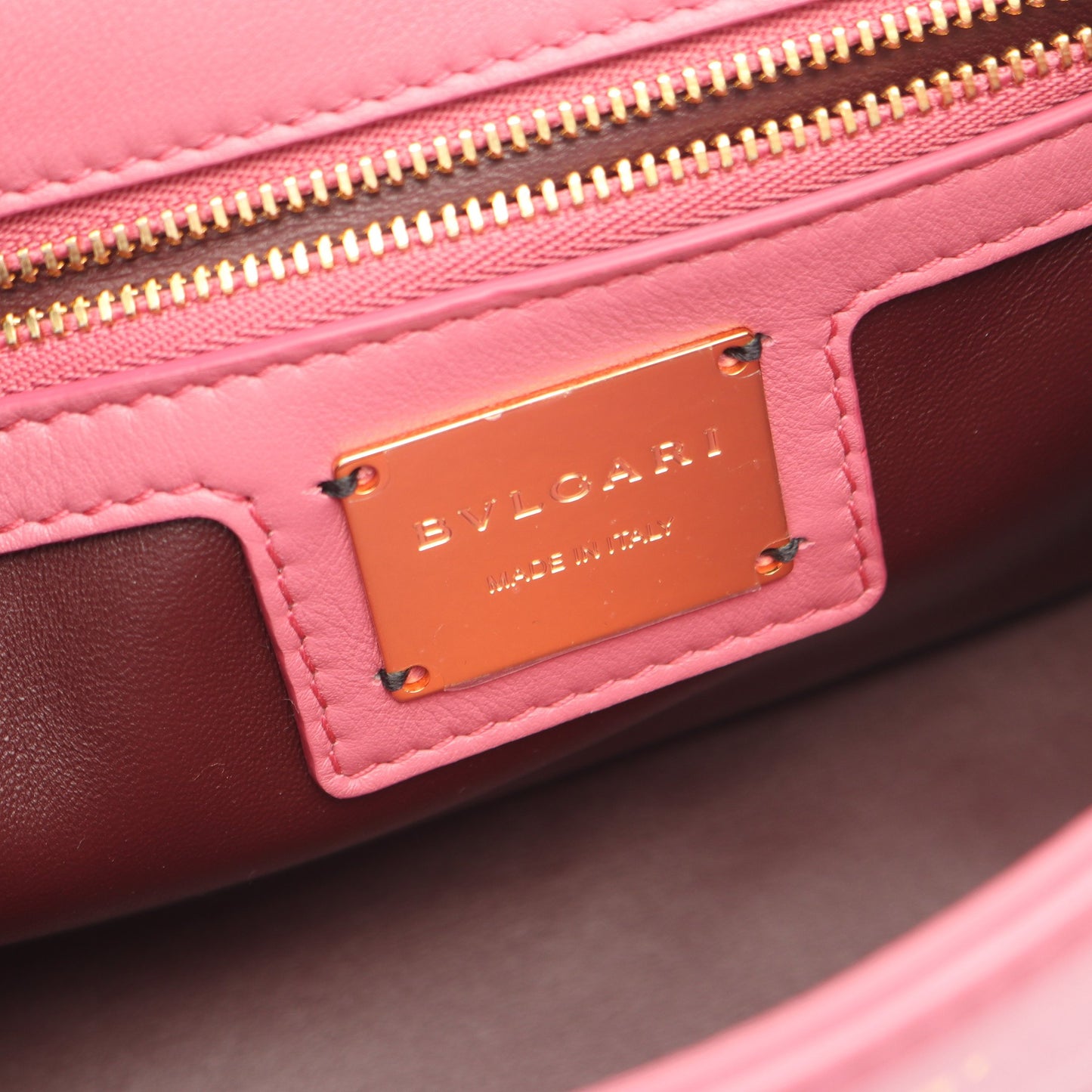 セルペンティ カボション 2WAY チェーンハンドバッグ レザー ピンク ブルガリ バッグ BVLGARI