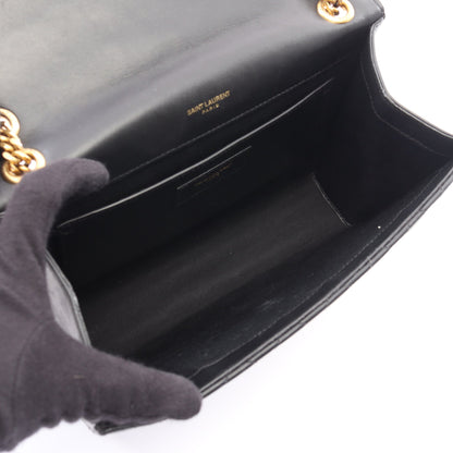 エンヴェロップ ミディアム チェーンショルダーバッグ レザー ブラック サンローランパリ バッグ SAINT LAURENT PARIS