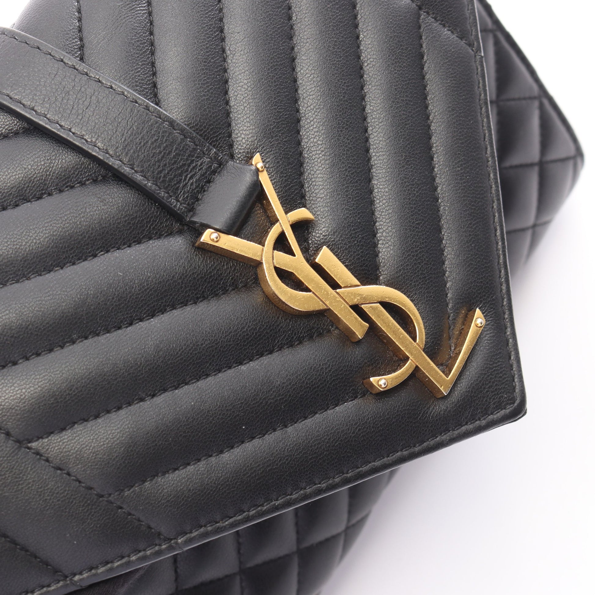 エンヴェロップ ミディアム チェーンショルダーバッグ レザー ブラック サンローランパリ バッグ SAINT LAURENT PARIS