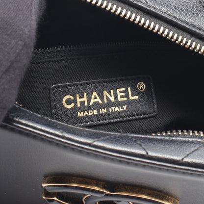 マトラッセ トップハンドル 2WAY チェーンショルダーバッグ レザー ブラック ゴールド金具 シャネル バッグ CHANEL