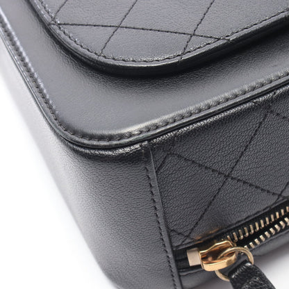 マトラッセ トップハンドル 2WAY チェーンショルダーバッグ レザー ブラック ゴールド金具 シャネル バッグ CHANEL