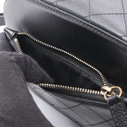マトラッセ トップハンドル 2WAY チェーンショルダーバッグ レザー ブラック ゴールド金具 シャネル バッグ CHANEL