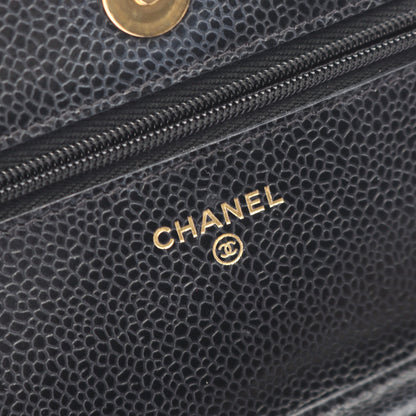 マトラッセ チェーンウォレット キャビアスキン ブラック ゴールド金具 シャネル バッグ CHANEL