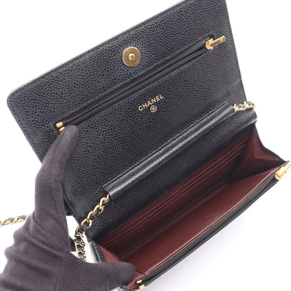 マトラッセ チェーンウォレット キャビアスキン ブラック ゴールド金具 シャネル バッグ CHANEL