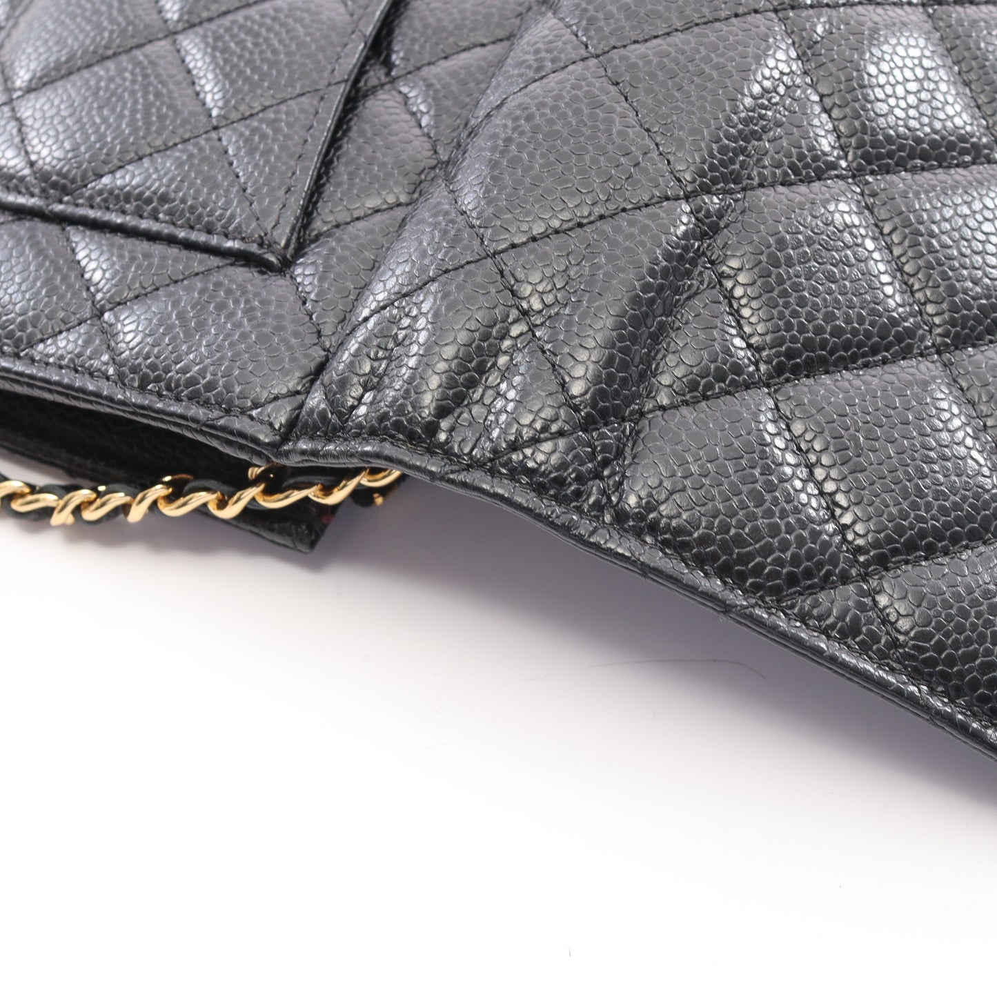 マトラッセ チェーンウォレット キャビアスキン ブラック ゴールド金具 シャネル バッグ CHANEL