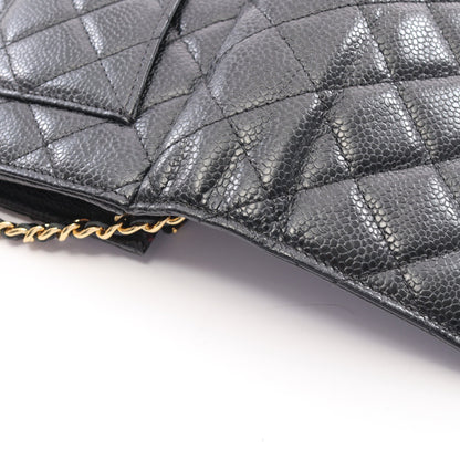 マトラッセ チェーンウォレット キャビアスキン ブラック ゴールド金具 シャネル バッグ CHANEL