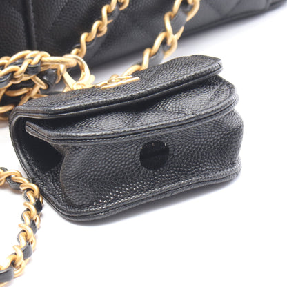 マトラッセ バニティ チェーンショルダーバッグ キャビアスキン ブラック ゴールド金具 シャネル バッグ CHANEL