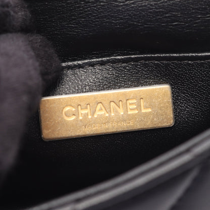 マトラッセ チェーンショルダーバッグ ラムスキン ブラック ゴールド金具 シャネル バッグ CHANEL