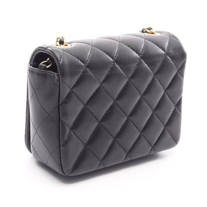 マトラッセ チェーンショルダーバッグ ラムスキン ブラック ゴールド金具 シャネル バッグ CHANEL