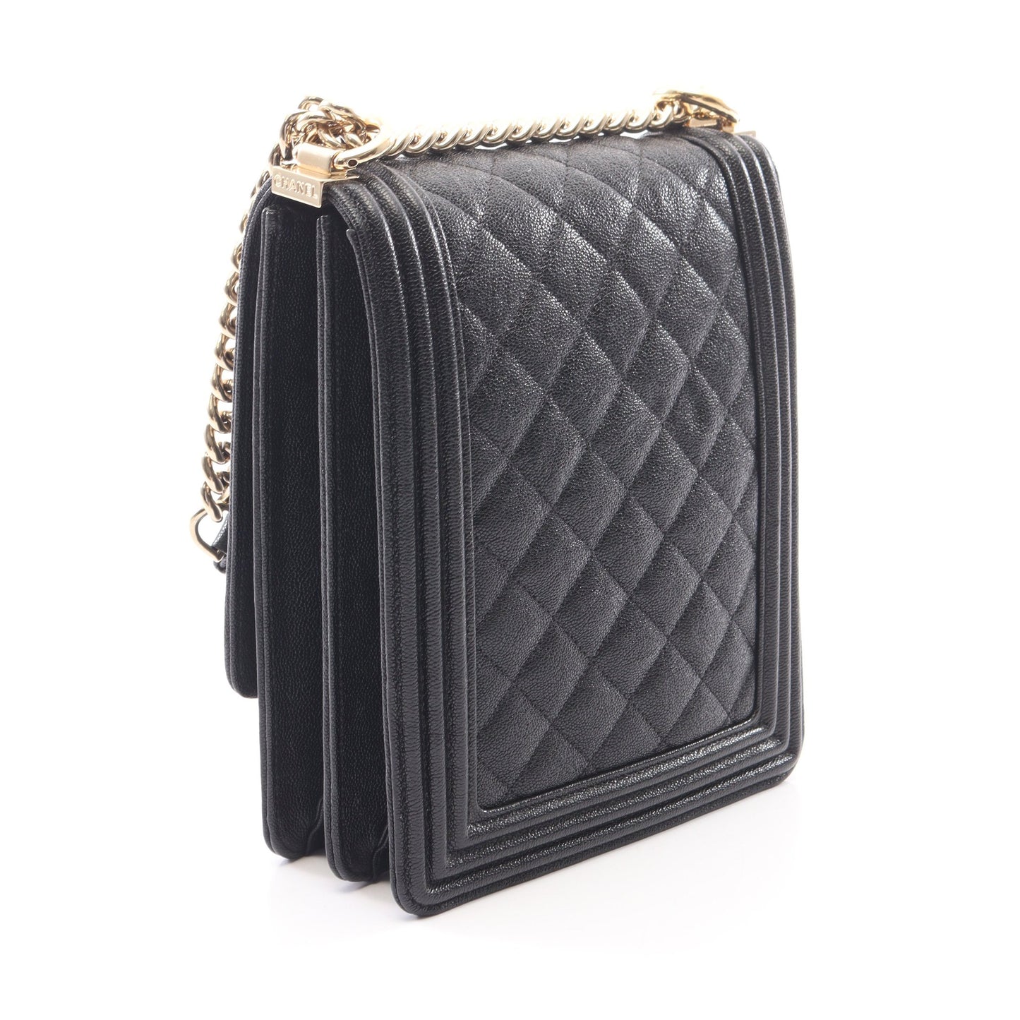 ボーイシャネル マトラッセ チェーンショルダーバッグ キャビアスキン ブラック ゴールド金具 シャネル バッグ CHANEL