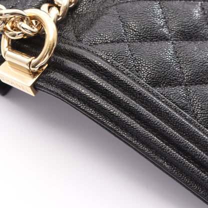 ボーイシャネル マトラッセ チェーンショルダーバッグ キャビアスキン ブラック ゴールド金具 シャネル バッグ CHANEL
