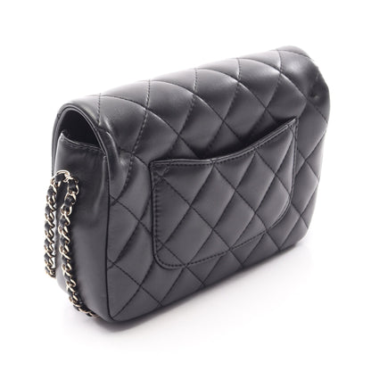 マトラッセ チェーンアラウンド パール チェーンショルダーバッグ ラムスキン ブラック ゴールド金具 シャネル バッグ CHANEL