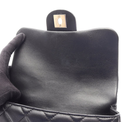 マトラッセ チェーンアラウンド パール チェーンショルダーバッグ ラムスキン ブラック ゴールド金具 シャネル バッグ CHANEL
