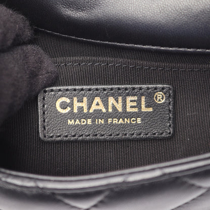 マトラッセ チェーンアラウンド パール チェーンショルダーバッグ ラムスキン ブラック ゴールド金具 シャネル バッグ CHANEL
