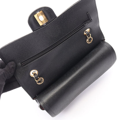 マトラッセ Wフラップ Wチェーンショルダーバッグ キャビアスキン ブラック ゴールド金具 シャネル バッグ CHANEL