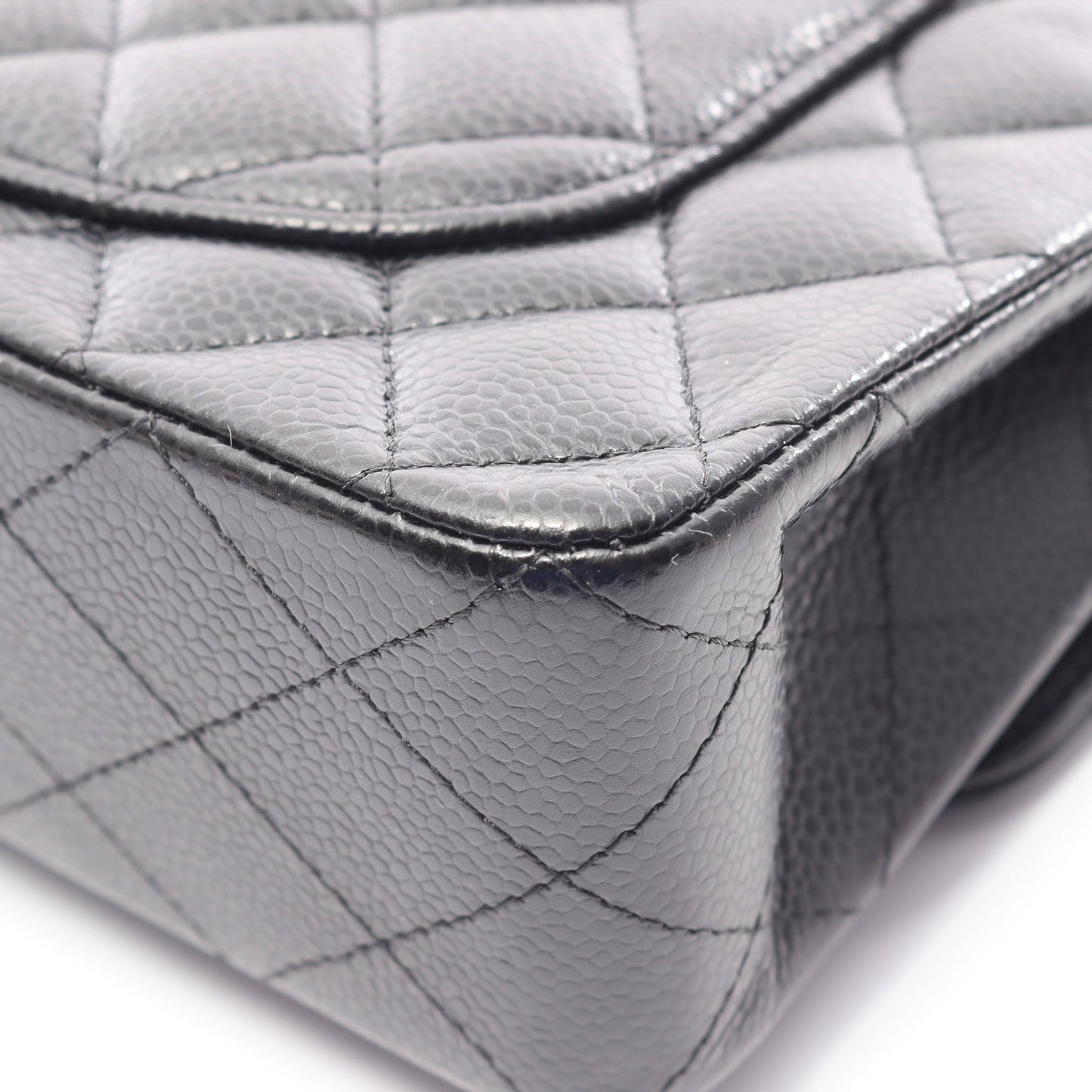 マトラッセ Wフラップ Wチェーンショルダーバッグ キャビアスキン ブラック ゴールド金具 シャネル バッグ CHANEL