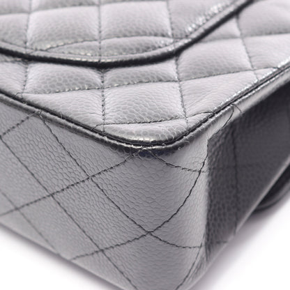 マトラッセ Wフラップ Wチェーンショルダーバッグ キャビアスキン ブラック ゴールド金具 シャネル バッグ CHANEL