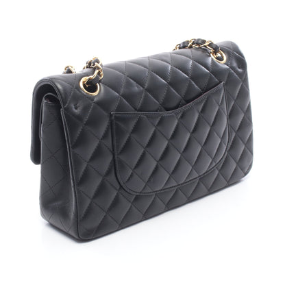 マトラッセ Wフラップ Wチェーンショルダーバッグ ラムスキン ブラック ゴールド金具 シャネル バッグ CHANEL