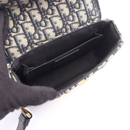 30 MONTAIGNE モンテーニュ ボックス オブリーク ショルダーバッグ キャンバス レザー ネイビー クリスチャンディオール バッグ Christian Dior