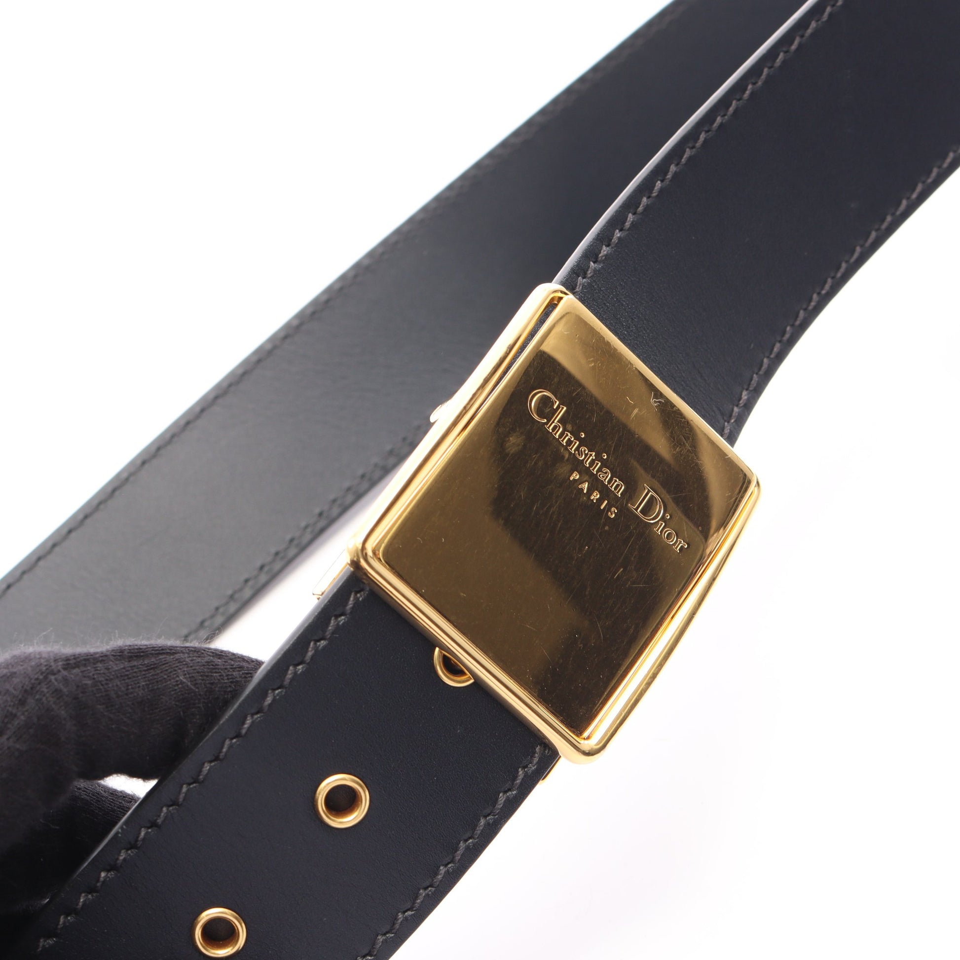 30 MONTAIGNE モンテーニュ ボックス オブリーク ショルダーバッグ キャンバス レザー ネイビー クリスチャンディオール バッグ Christian Dior