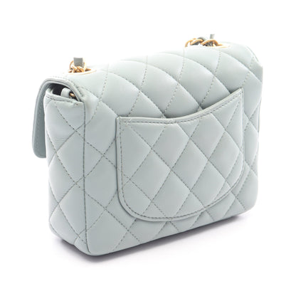 ミニマトラッセ チェーンショルダーバッグ ラムスキン グレーグリーン ゴールド金具 シャネル バッグ CHANEL