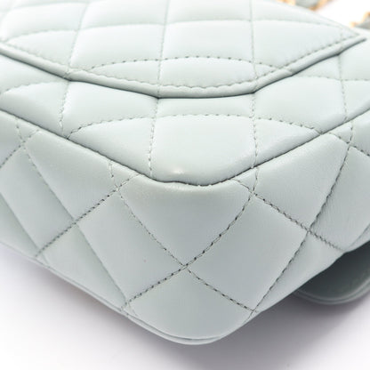 ミニマトラッセ チェーンショルダーバッグ ラムスキン グレーグリーン ゴールド金具 シャネル バッグ CHANEL