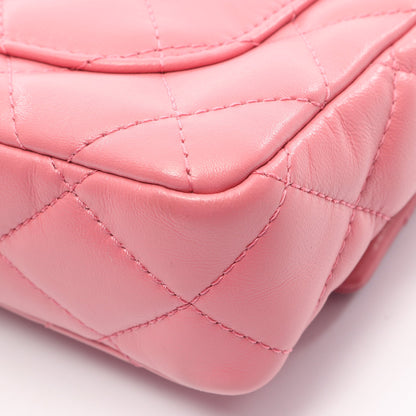 マトラッセ スモール トップハンドル 2WAY チェーンショルダーバッグ ラムスキン ピンク ゴールド金具 シャネル バッグ CHANEL