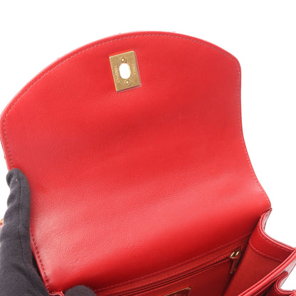 マトラッセ 2WAY チェーンショルダーバッグ レザー キャビアスキン レッド ゴールド金具 シャネル バッグ CHANEL