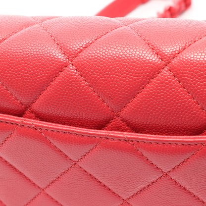 マトラッセ ショルダーバッグ キャビアスキン ピンクレッド シルバー金具 シャネル バッグ CHANEL
