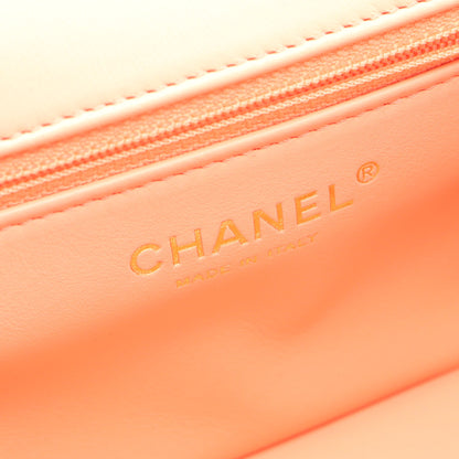 マトラッセ 2WAY チェーンショルダーバッグ ラムスキン コーラルオレンジ ゴールド金具 シャネル バッグ CHANEL
