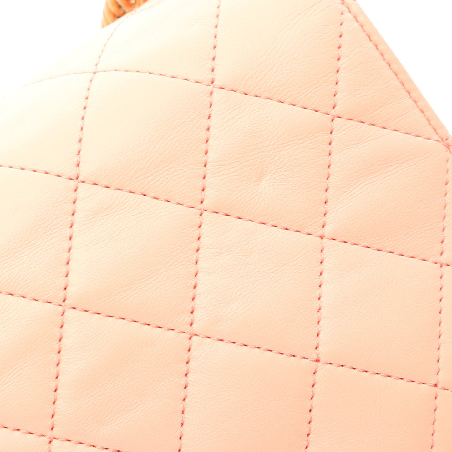 マトラッセ 2WAY チェーンショルダーバッグ ラムスキン コーラルオレンジ ゴールド金具 シャネル バッグ CHANEL