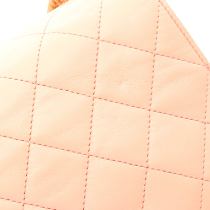 マトラッセ 2WAY チェーンショルダーバッグ ラムスキン コーラルオレンジ ゴールド金具 シャネル バッグ CHANEL
