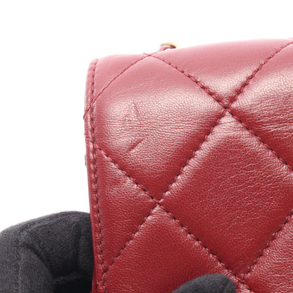 マトラッセ スモールフラップ チェーンショルダーバッグ ラムスキン ボルドー ゴールド金具 シャネル バッグ CHANEL