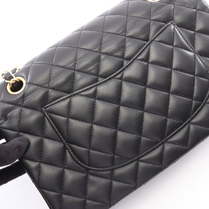 マトラッセ Wフラップ Wチェーンショルダーバッグ ラムスキン ブラック ゴールド金具 シャネル バッグ CHANEL