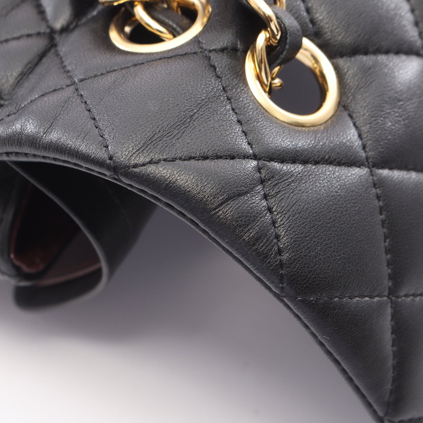 マトラッセ Wフラップ Wチェーンショルダーバッグ ラムスキン ブラック ゴールド金具 シャネル バッグ CHANEL