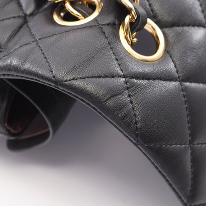 マトラッセ Wフラップ Wチェーンショルダーバッグ ラムスキン ブラック ゴールド金具 シャネル バッグ CHANEL