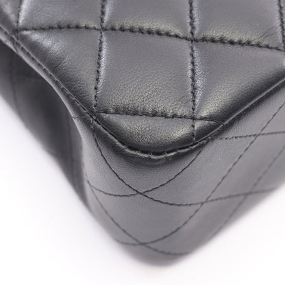 マトラッセ Wフラップ Wチェーンショルダーバッグ ラムスキン ブラック ゴールド金具 シャネル バッグ CHANEL