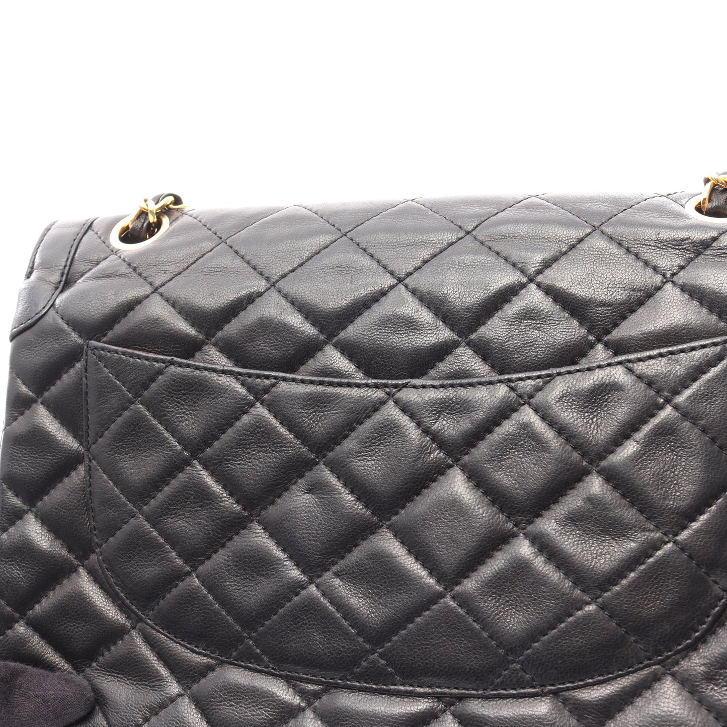 マトラッセ パリ限定 Wチェーンショルダーバッグ ラムスキン ブラック ゴールド金具 シャネル バッグ CHANEL