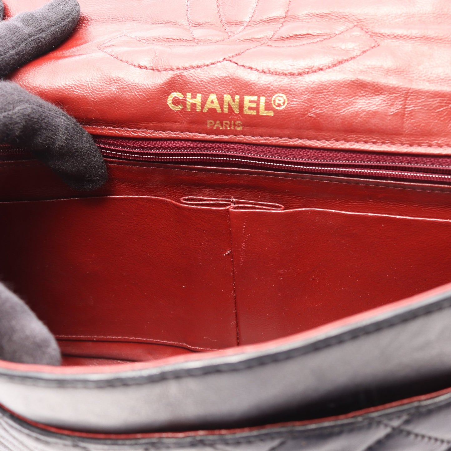 マトラッセ パリ限定 Wチェーンショルダーバッグ ラムスキン ブラック ゴールド金具 シャネル バッグ CHANEL