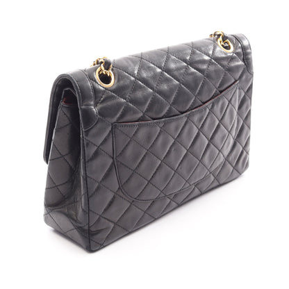 マトラッセ パリ限定 Wチェーンショルダーバッグ ラムスキン ブラック ゴールド金具 シャネル バッグ CHANEL