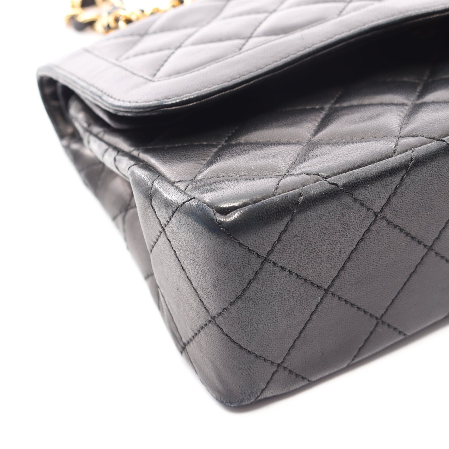 マトラッセ パリ限定 Wチェーンショルダーバッグ ラムスキン ブラック ゴールド金具 シャネル バッグ CHANEL