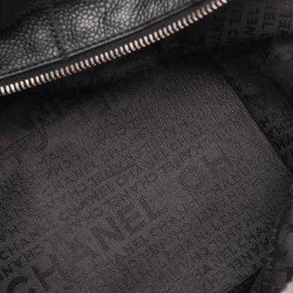 チョコバー ショルダーバッグ キャビアスキン ブラック シルバー金具 シャネル バッグ CHANEL