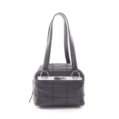 チョコバー ショルダーバッグ キャビアスキン ブラック シルバー金具 シャネル バッグ CHANEL