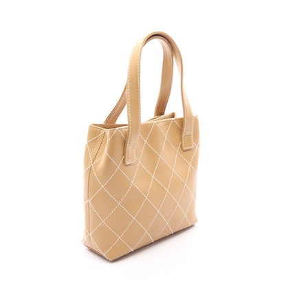 ワイルドステッチ ハンドバッグ トートバッグ レザー ベージュ ゴールド金具 シャネル バッグ CHANEL