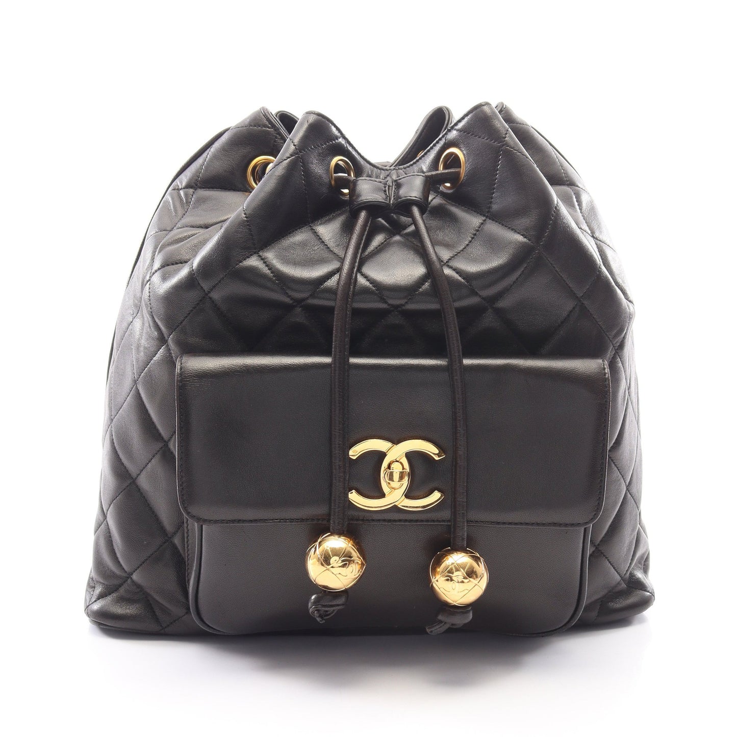 マトラッセ バックパック リュックサック ラムスキン ブラック ゴールド金具 シャネル バッグ CHANEL