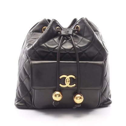 マトラッセ バックパック リュックサック ラムスキン ブラック ゴールド金具 シャネル バッグ CHANEL
