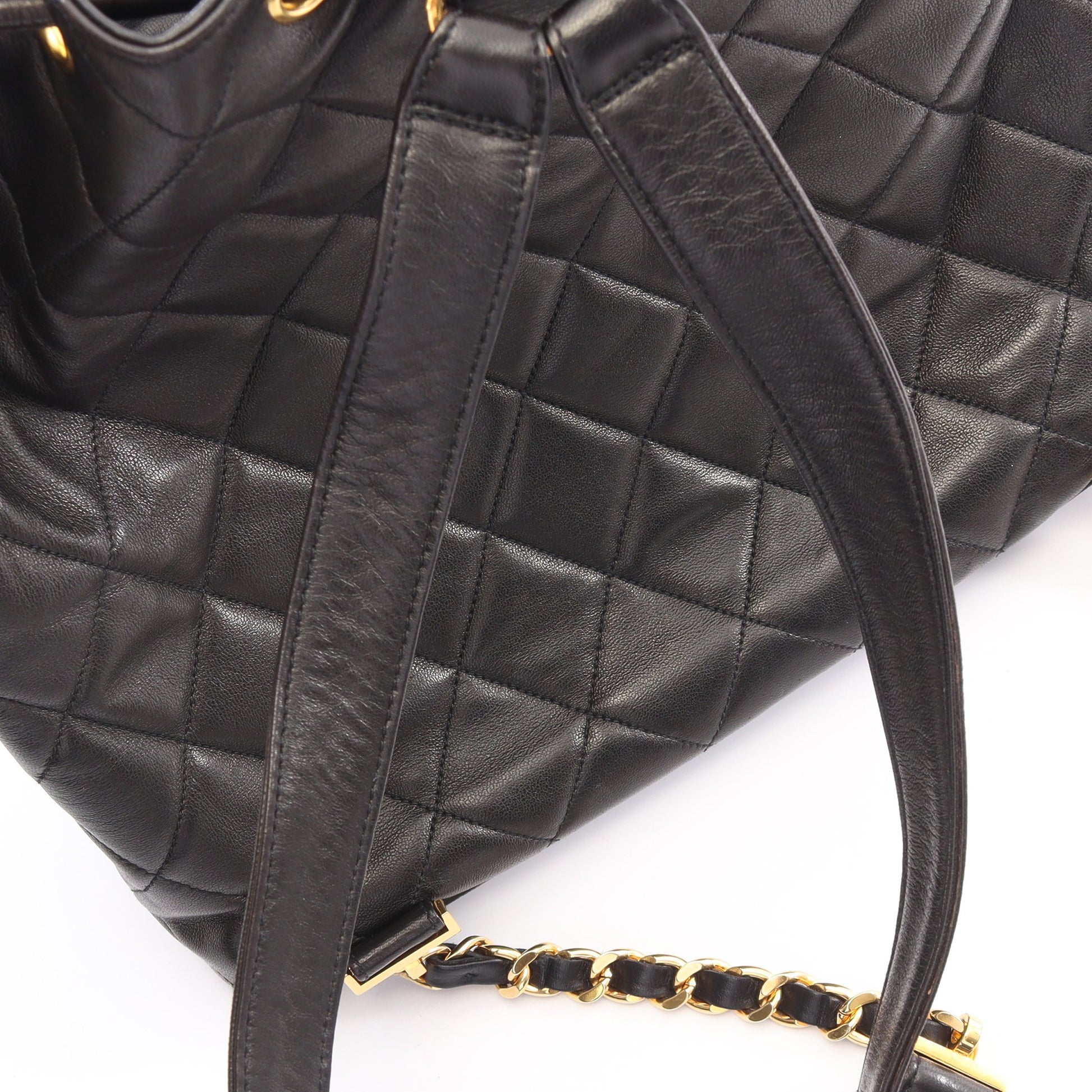 マトラッセ バックパック リュックサック ラムスキン ブラック ゴールド金具 シャネル バッグ CHANEL