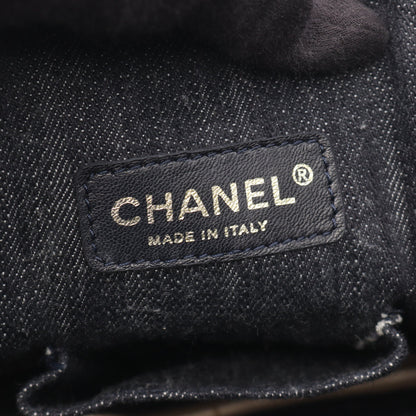 スパークリングデニム ココマーク ハンドバッグ デニム レザー インディゴブルー ゴールド金具 シャネル バッグ CHANEL
