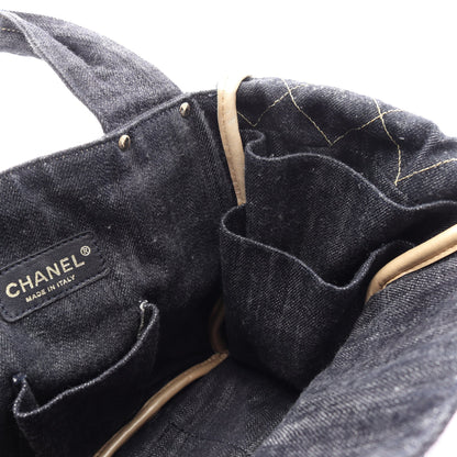 スパークリングデニム ココマーク ハンドバッグ デニム レザー インディゴブルー ゴールド金具 シャネル バッグ CHANEL