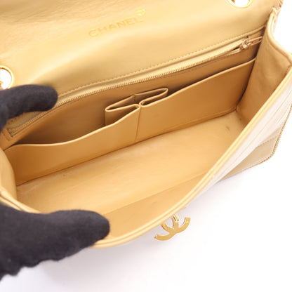 ココマーク フラップ チェーンショルダーバッグ レザー ライトベージュ ゴールド金具 シャネル バッグ CHANEL